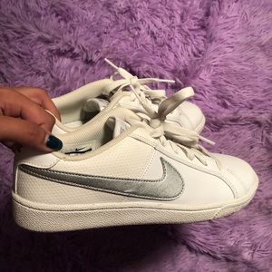 White nike royal court shoes